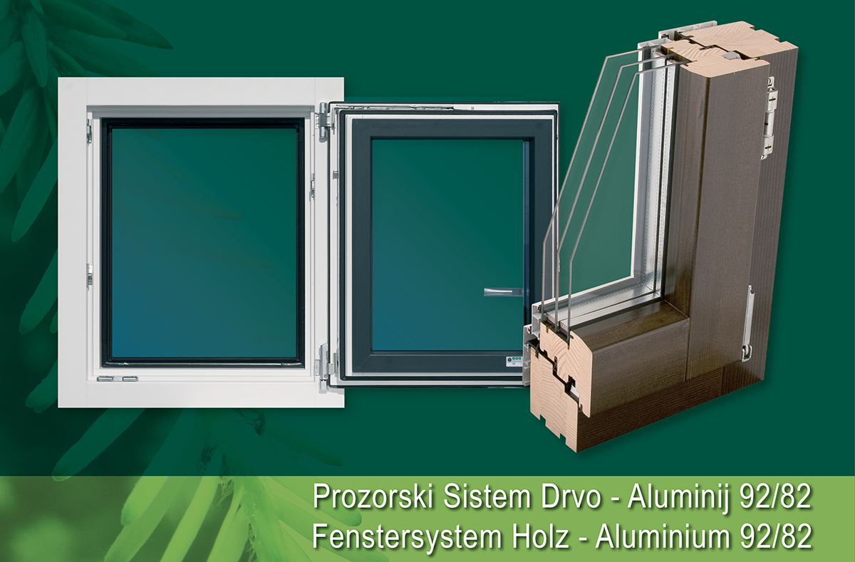 Fenstersystem Holz Aluminium 92/82